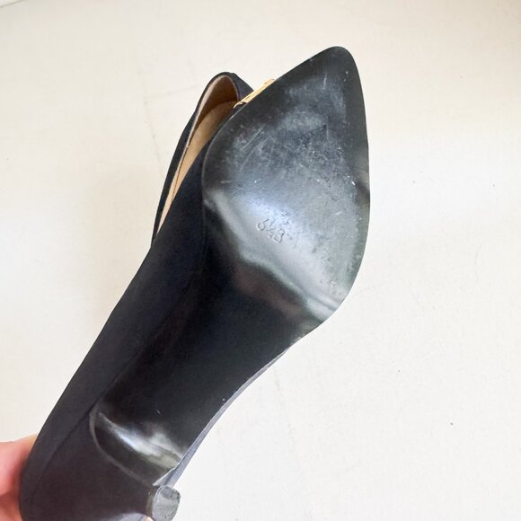 Vintage Aldo Black  Suede Gold tone Accent Classic Heels 6.5 - Picture 8 of 8